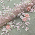 Pink Lace Fabric Beaded Embroidery Kain Handmade